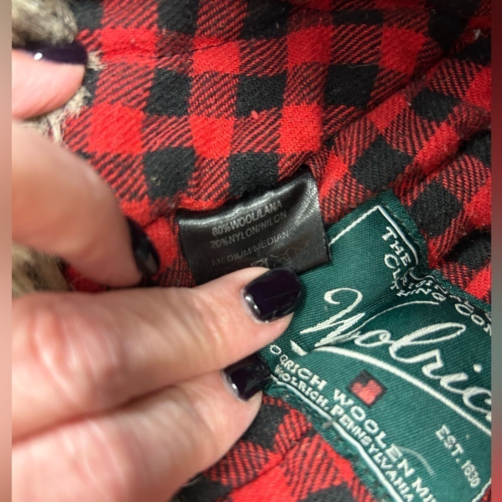 Woolrich Hunting Winter Trapper Hat Ear Covering Faux Fur SZ M Plaid - Picture 10 of 12